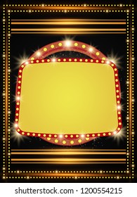 Poster Template with retro banner. Design for presentation, concert, show. Vector illustration