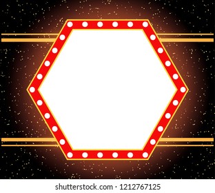 Poster Template with retro banner. Design for presentation, concert, show. Vector illustration