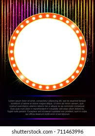 Poster Template with retro banner.  Design for presentation, concert, show. Vector illustration