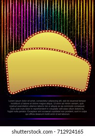 Poster Template with retro banner.  Design for presentation, concert, show. Vector illustration