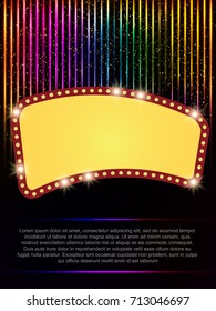 Poster Template with retro banner.  Design for presentation, concert, show. Vector illustration