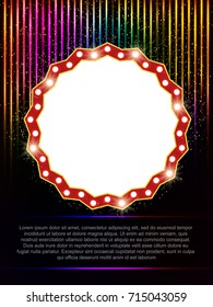 Poster Template with retro banner.  Design for presentation, concert, show. Vector illustration
