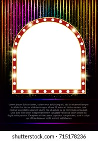 Poster Template with retro banner.  Design for presentation, concert, show. Vector illustration