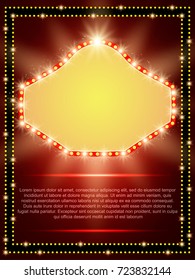 Poster Template with retro banner.  Design for presentation, concert, show. Vector illustration
