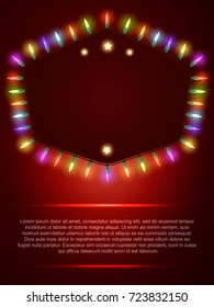 Poster Template with retro banner.  Design for presentation, concert, show. Vector illustration