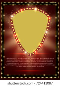 Poster Template with retro banner.  Design for presentation, concert, show. Vector illustration