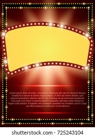 Poster Template with retro banner.  Design for presentation, concert, show. Vector illustration