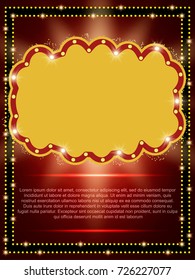 Poster Template with retro banner.  Design for presentation, concert, show. Vector illustration