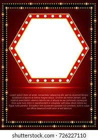 Poster Template with retro banner.  Design for presentation, concert, show. Vector illustration