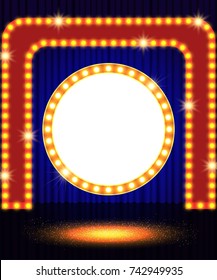  Poster Template with retro banner.  Design for presentation, concert, show. Vector illustration
