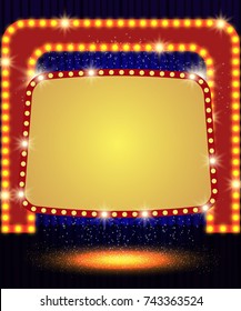  Poster Template with retro banner.  Design for presentation, concert, show. Vector illustration