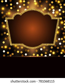 Poster Template with retro banner.  Design for presentation, concert, show. Vector illustration