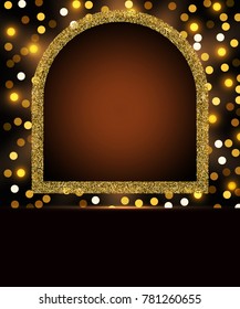 Poster Template with retro banner.  Design for presentation, concert, show. Vector illustration
