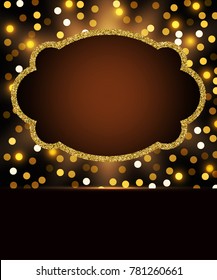 Poster Template with retro banner.  Design for presentation, concert, show. Vector illustration