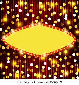 Poster Template with retro banner.  Design for presentation, concert, show. Vector illustration