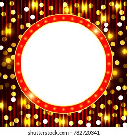 Poster Template with retro banner.  Design for presentation, concert, show. Vector illustration