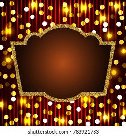 Poster Template with retro banner.  Design for presentation, concert, show. Vector illustration