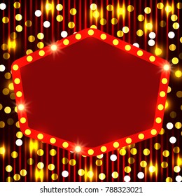 Poster Template with retro banner.  Design for presentation, concert, show. Vector illustration