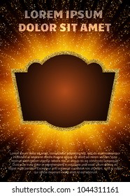 Poster Template with retro casino banner.  Design for presentation, concert, show. Vector illustration