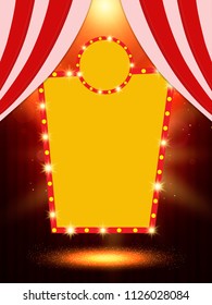  Poster Template with retro casino banner. Design for presentation, concert, show. Vector illustration