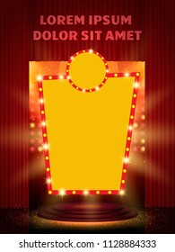  Poster Template with retro casino banner. Design for presentation, concert, show. Vector illustration