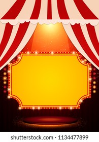  Poster Template with retro casino banner. Design for presentation, concert, show. Vector illustration