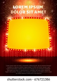  Poster Template with retro casino banner.  Design for presentation, concert, show. Vector illustration