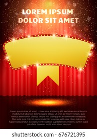  Poster Template with retro casino banner.  Design for presentation, concert, show. Vector illustration