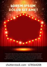  Poster Template with retro casino banner.  Design for presentation, concert, show. Vector illustration