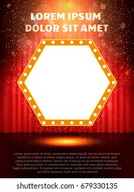  Poster Template with retro casino banner.  Design for presentation, concert, show. Vector illustration