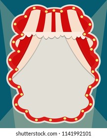 Poster Template with retro circus banner. Design for presentation, concert, show. Vector illustration