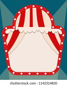Poster Template with retro circus banner. Design for presentation, concert, show. Vector illustration