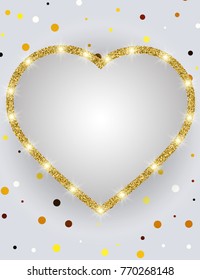 Poster Template with retro heart banner.  Design for presentation, concert, show. Vector illustration