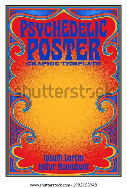 Poster Template Retro Psychedelic Vibe Stock Vector (Royalty Free ...