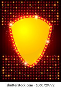  Poster Template with retro shine banner.  Design for presentation, concert, show. Vector illustration