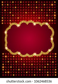  Poster Template with retro shine banner. Design for presentation, concert, show. Vector illustration