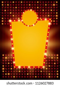 Poster Template with retro shine banner. Design for presentation, concert, show. Vector illustration