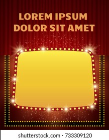 Poster Template with retro shine banner.  Design for presentation, concert, show. Vector illustration