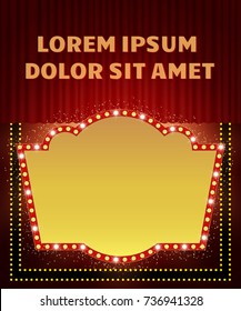  Poster Template with retro shine banner.  Design for presentation, concert, show. Vector illustration