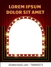  Poster Template with retro shine banner.  Design for presentation, concert, show. Vector illustration
