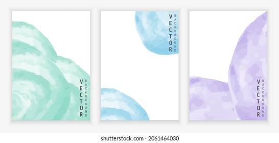 Poster template set. Hand drawn Watercolor background collection. Background vector illustration