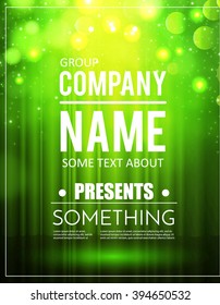 Poster Template with Shining Lights. Music, Concert, Party, Presentation, Business, Advertising & Sport Design. Vector illustration