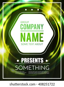 Poster Template with Shining Lights. Music, Concert, Party, Presentation, Business, Advertising & Sport Design. Vector illustration