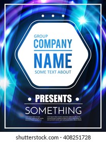 Poster Template with Shining Lights. Music, Concert, Party, Presentation, Business, Advertising & Sport Design. Vector illustration