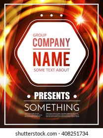 Poster Template with Shining Lights. Music, Concert, Party, Presentation, Business, Advertising & Sport Design. Vector illustration