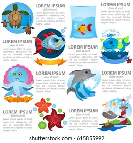 A poster template with space for text and illustrations on the theme of the sea and tourism.