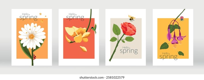 Poster template for a spring flower festival