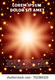 Poster Template with stars. Design for presentation, concert, show. Vector illustration