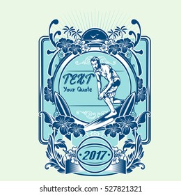 Poster template of a surfing