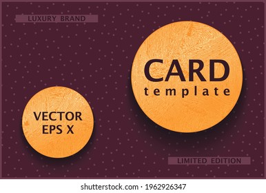 Poster template with two gold labels. A rich decorative concept for the luxury segment. Vector modern design